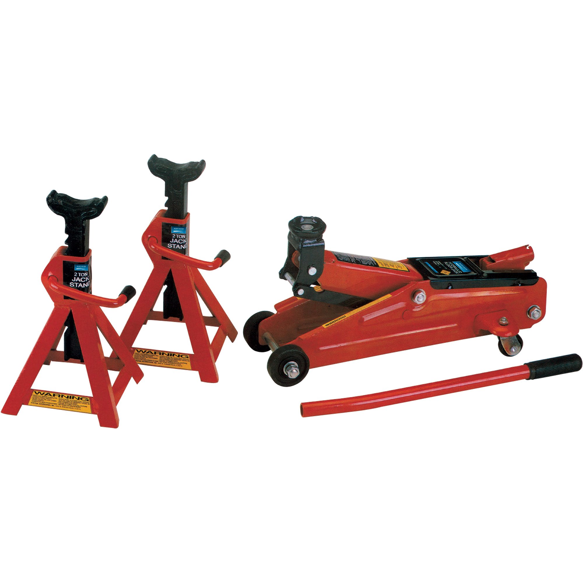 Northern Industrial 2 Ton Floor Jack with Jack Stands